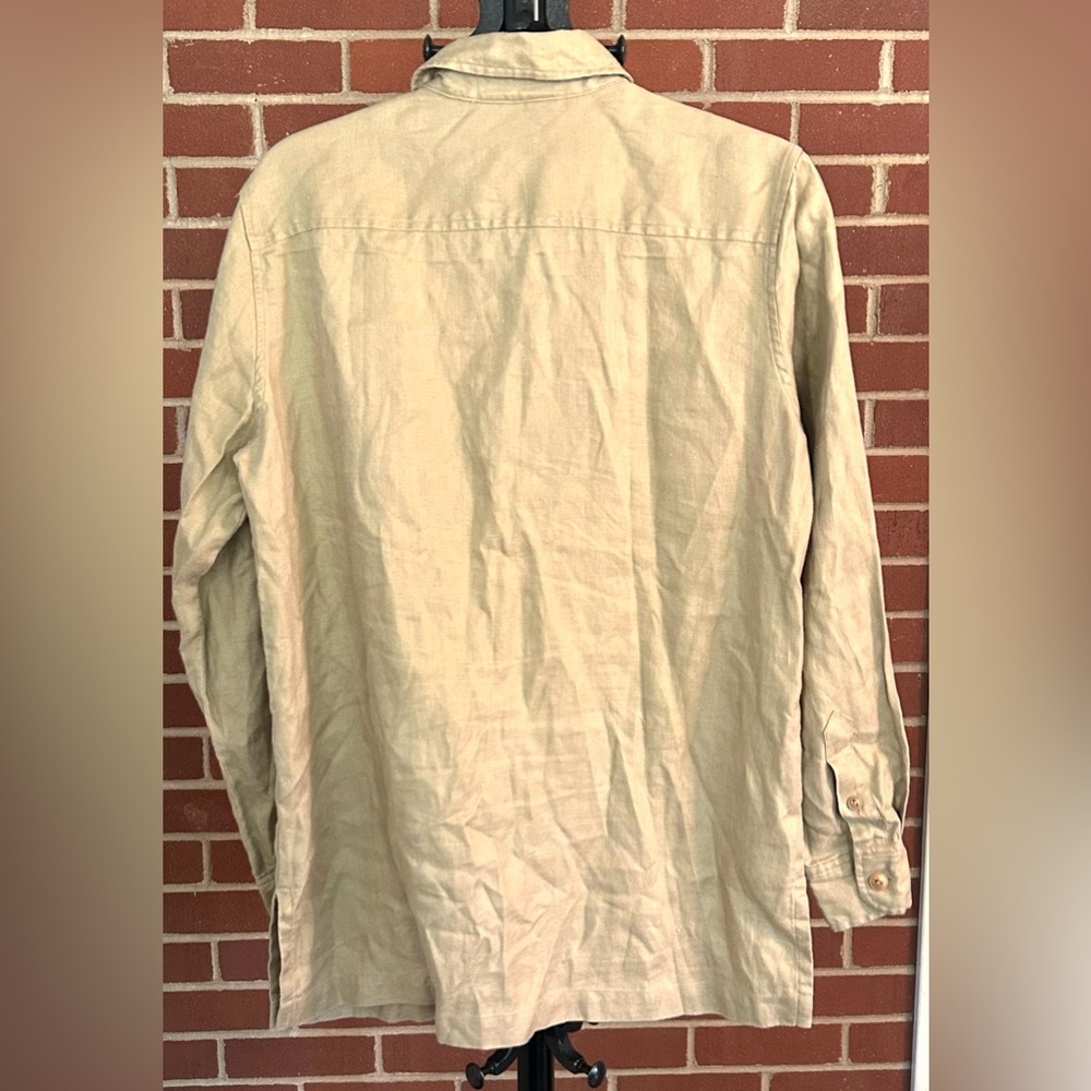 Lauren‎ Ralph Lauren Linen Safari Shirt Beige Utility Button Up Size 8 - Picture 6 of 10